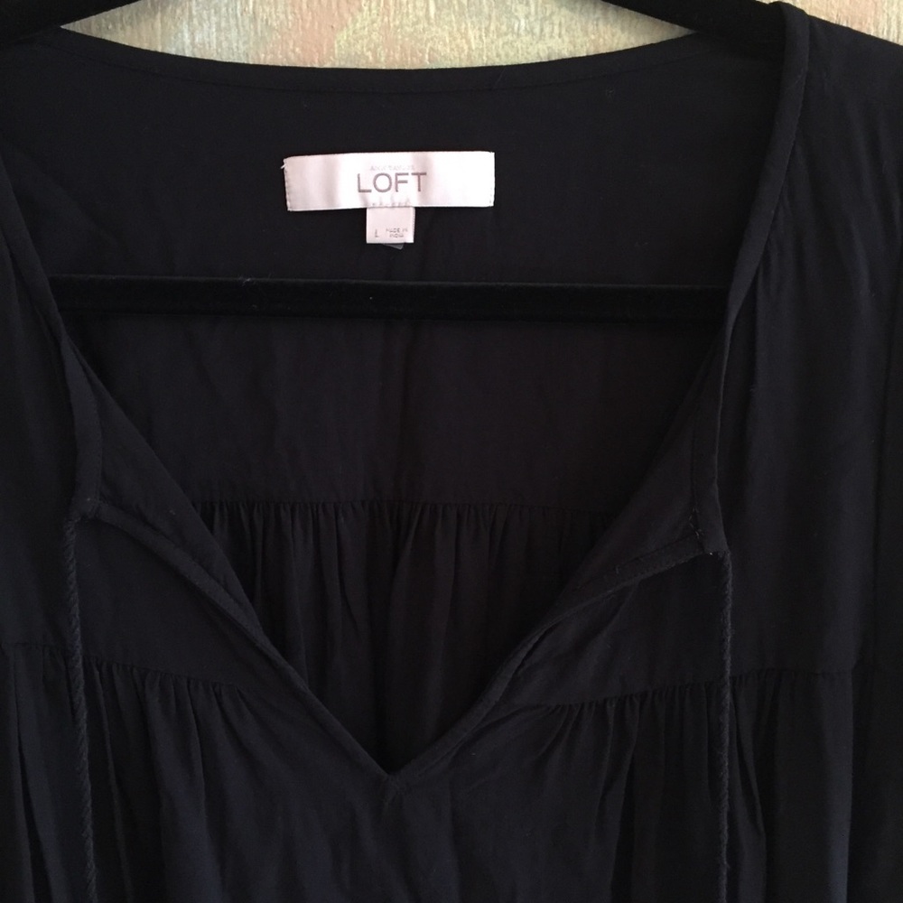 Ann Taylor LOFT Black summer dress, cap sleeve.